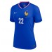 France Theo Hernandez #22 Replica Home Shirt Ladies Euro 2024 Short Sleeve